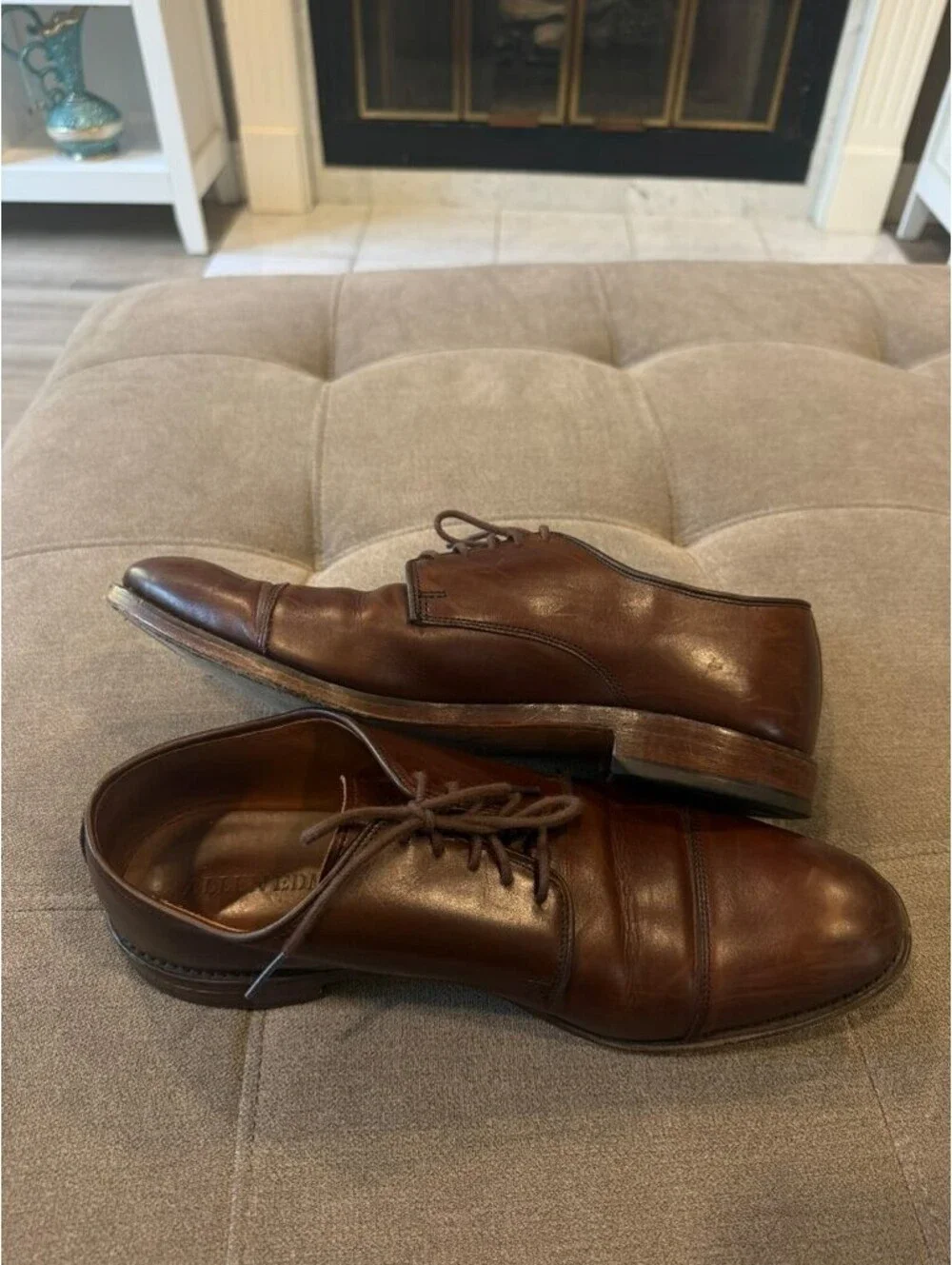 Allen Edmonds Brown Leather Cap Toe Derby Dress Shoes 10.5 D
